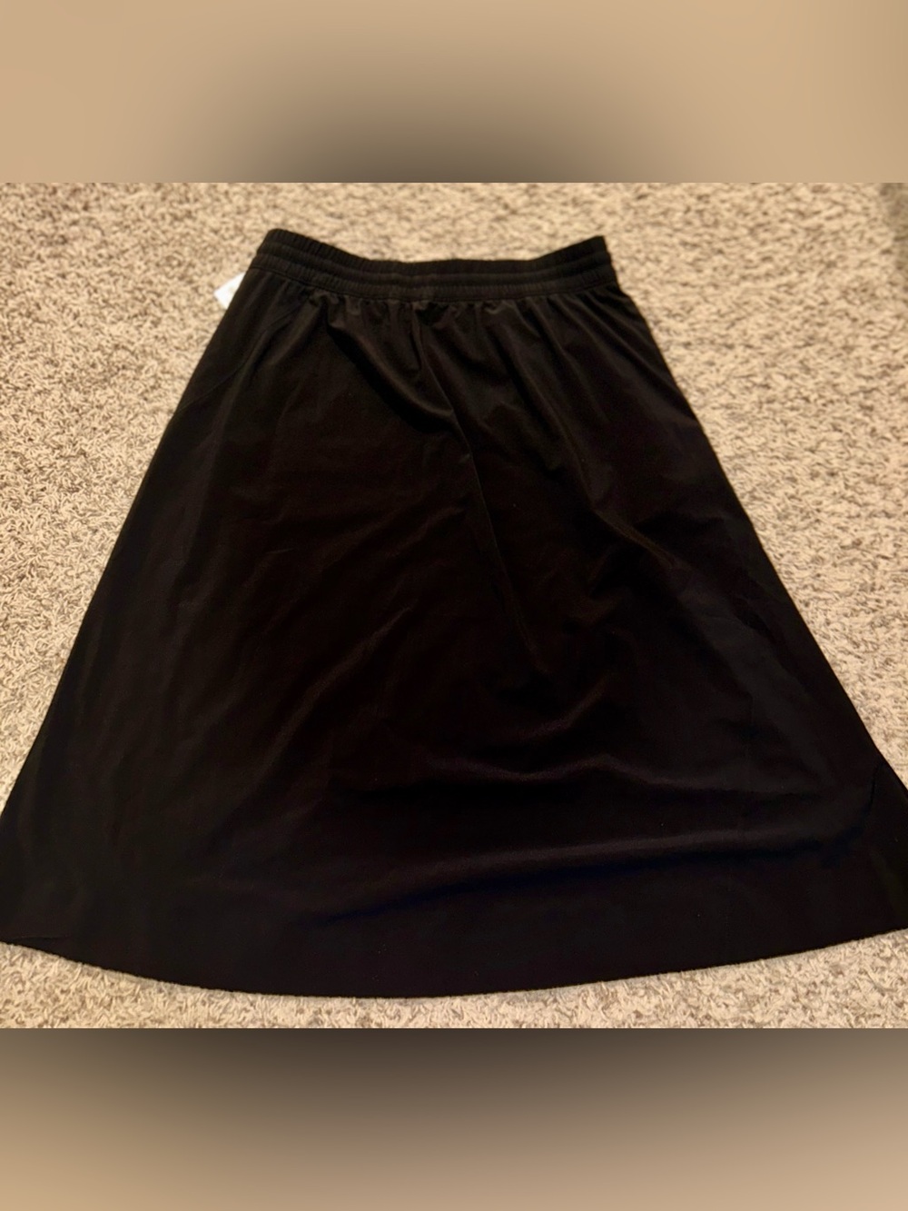 NWT Women’s Athleta Black Elastic Waist A-Line Midi Skirt size 14 - Picture 11 of 12